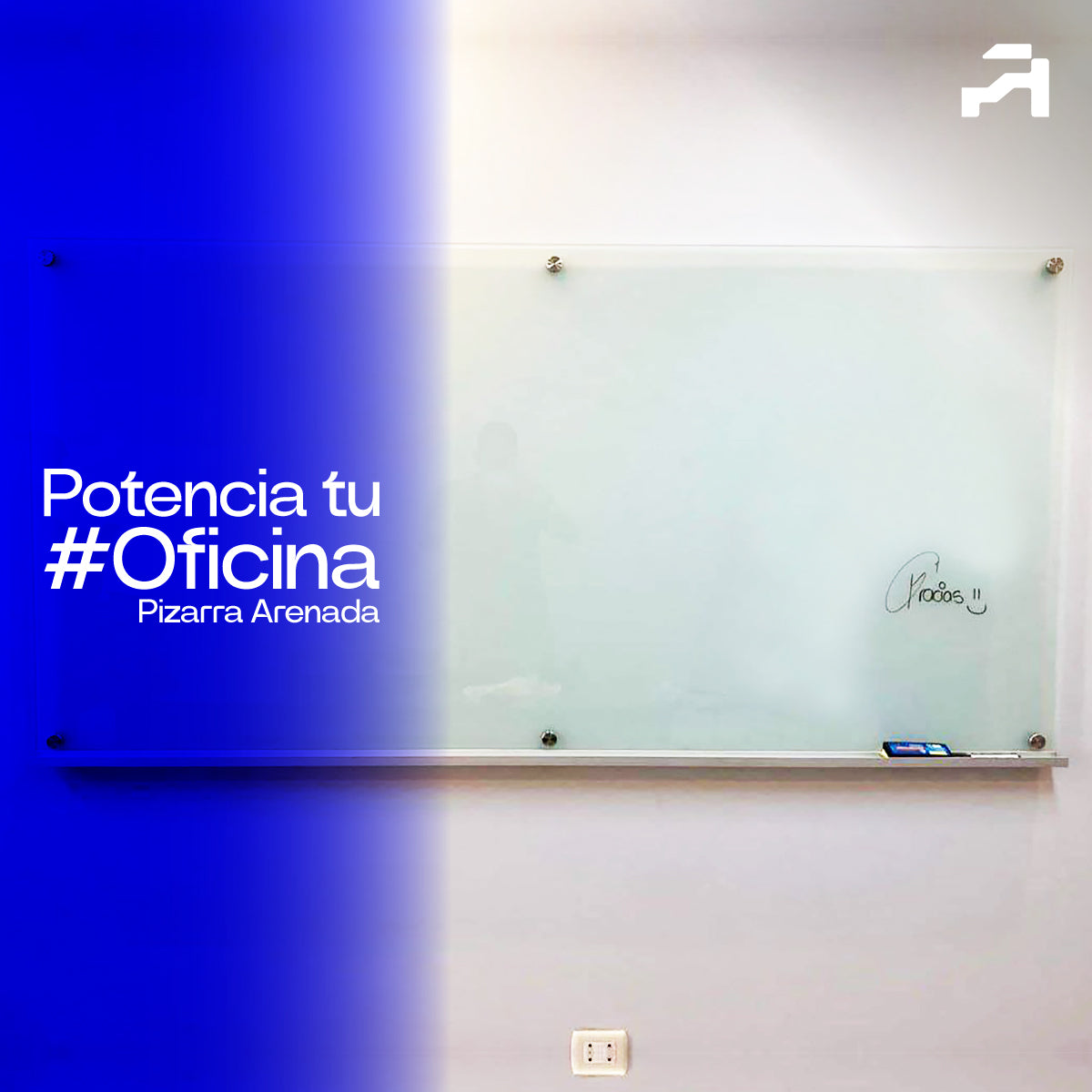 Pizarra Arenada Cristal Templado 1.80 x 1.00 M Instalación Gratis